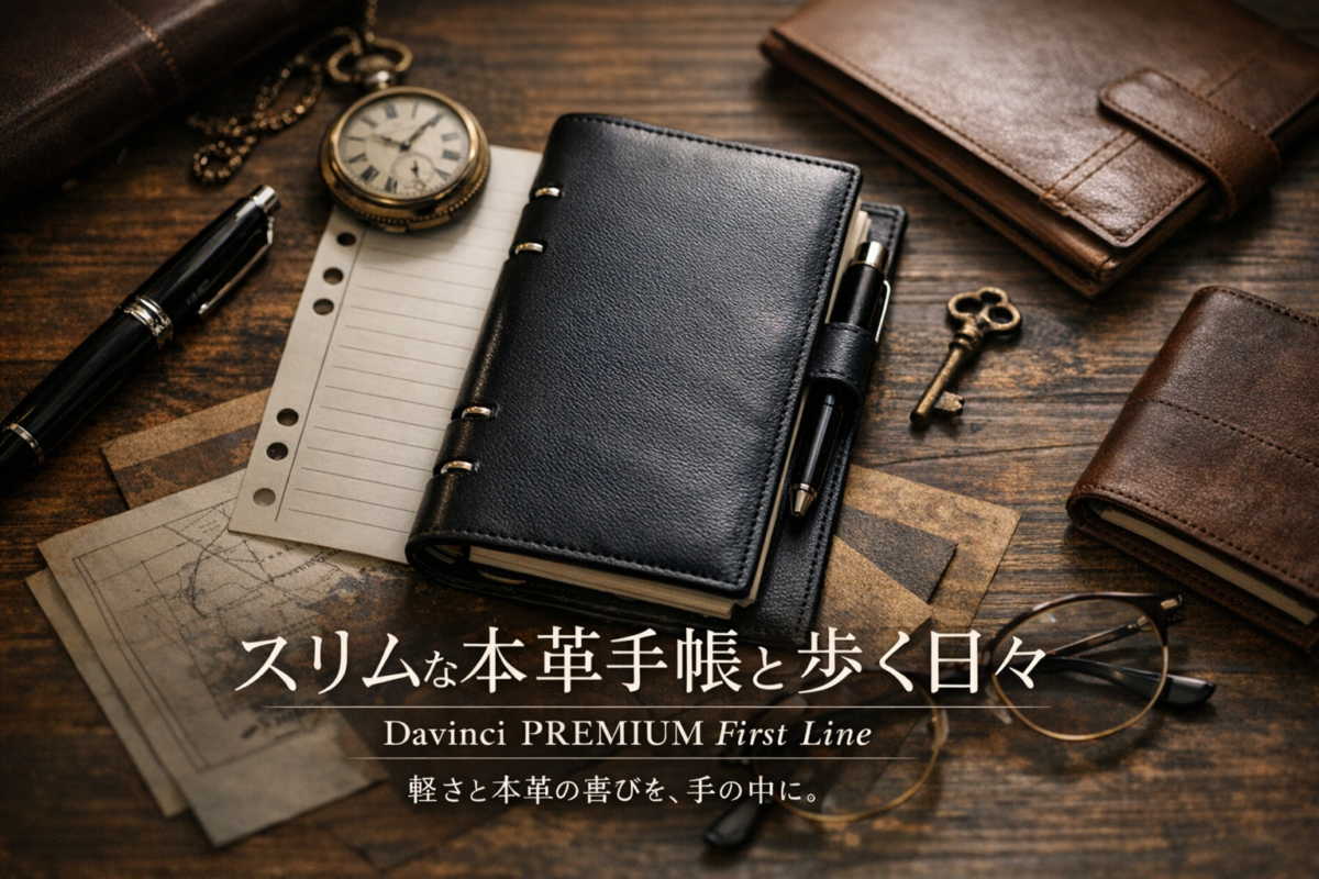 スリムな本革手帳と歩く日々